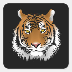Tijger Gezicht Vierkante Sticker