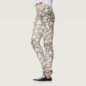 Tijger Gezichtsontwerp Wit en Bruin Leggings (Links)