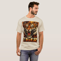 Tijger Grafisch Streetwear T-shirt met Vette Lette