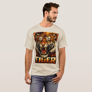 Tijger Grafisch Streetwear T-shirt met Vette Lette