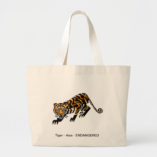 Tijger - grote canvas tas (Voorkant)