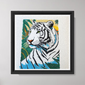 Tijger handgeschilderd door Mark Elsen Canvas Afdruk