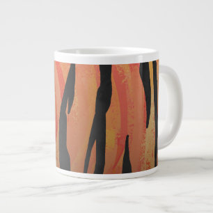 Tijger Heet oranje en zwart print Grote Koffiekop
