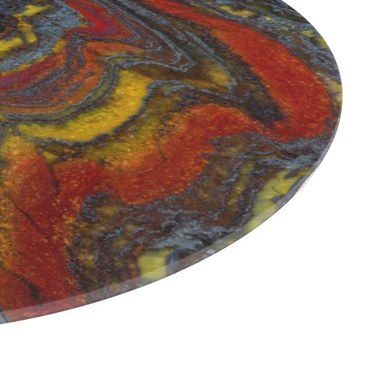 tijger ijzer in rood, geel, blauw snijplank (Hoek)