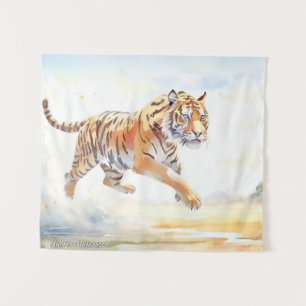 Tijger in actie 3 wandkleed