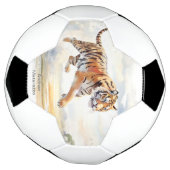 Tijger in actie voetbal (Gedraaid)