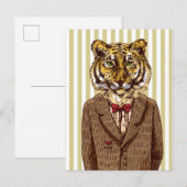 Tijger in avond Draag Briefkaart (Voorkant / Achterkant)