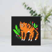 Tijger in bloemen kaart (Staand voorkant)