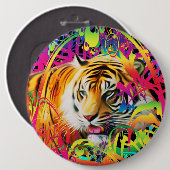 Tijger in de Button van de Oerwoud (Voorkant /achterkant)