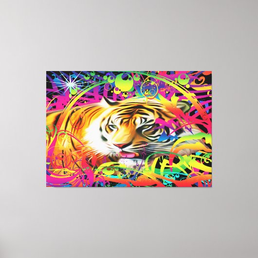Tijger in de Oerwoud Canvas Afdruk (Voorkant)