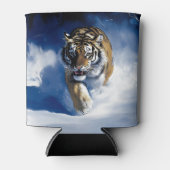 Tijger in de sneeuw blikjeskoeler (Voorkant)