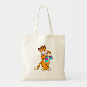 Tijger in de winter met de Scarf Tote Bag