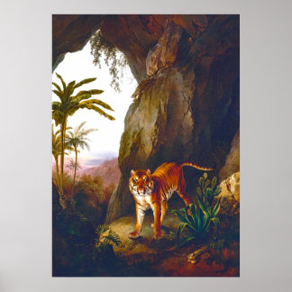 Tijger in een Grot, Kunst Poster