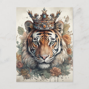 Tijger in een Kroon Briefkaart