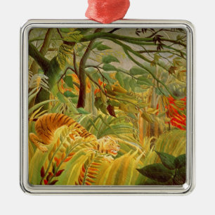Tijger in een tropisch Storm 1891 Metalen Ornament