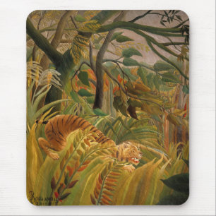 Tijger in een tropisch Storm door Henri Rousseau Muismat
