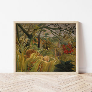 Tijger in een tropisch Storm Henri Rousseau Poster