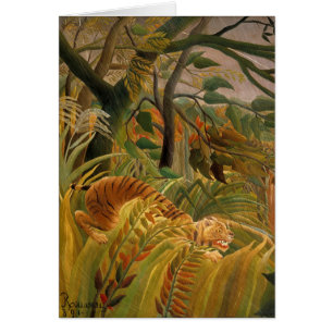 Tijger in een tropische storm door Henri Rousseau