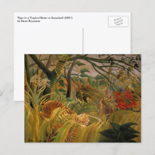 Tijger in een tropische storm door Henri Rousseau Briefkaart