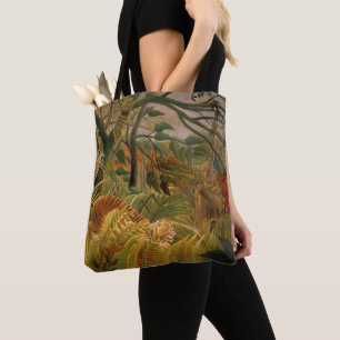Tijger in een tropische storm door Henri Rousseau Draagtas
