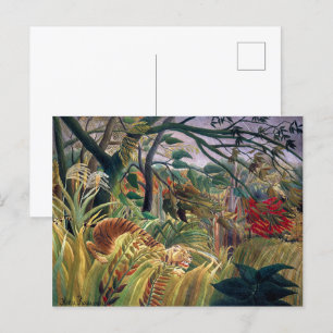 Tijger in een tropische storm Henri Rousseau Briefkaart