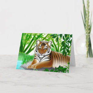 Tijger in het Wenskaart van het Oerwoud van het Kaart