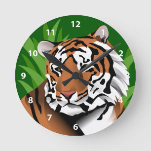 Tijger in Jungle Ronde Klok