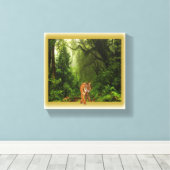 Tijger in oerwoud canvas (Insitu (Houten vloer))