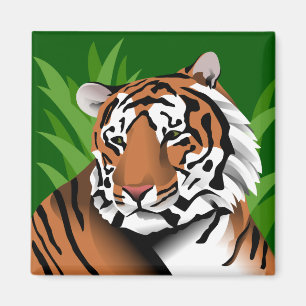 Tijger in Oerwoud Magneet