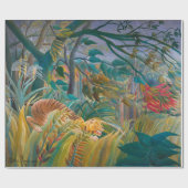 Tijger in Storm Tropisch bos Exotisch Oerwoud Cadeaupapier (Vlak)