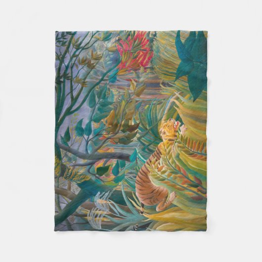 Tijger in Storm Tropisch bos Exotisch Oerwoud Fleece Deken (Voorkant)