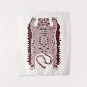 Tijger in vintage stijl wandkleed