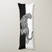 Tijger in zwart-wit lichaamskussen (Achterkant (Verticaal))