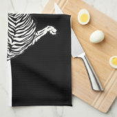 Tijger in zwart-wit theedoek (Quarter Fold)