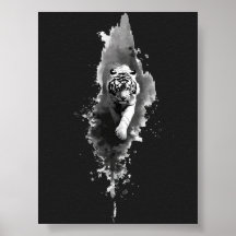 Tijger Inktwastafel Donkere Kunstposter
