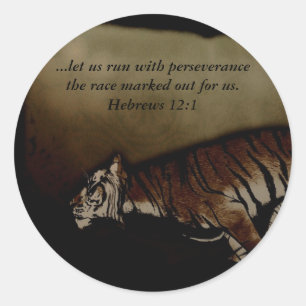 Tijger Inspirerend aanmoediging om de Race te runn Ronde Sticker