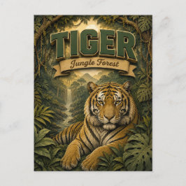 Tijger Jungle Bos POPCUT Briefkaart