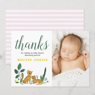 Tijger Jungle Dank je Baby Shower Fotokaart Kaart