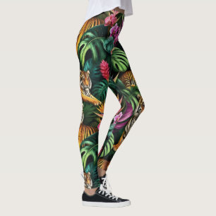 Tijger Jungle Droom Naadloos Oppervlaktepatroon Leggings