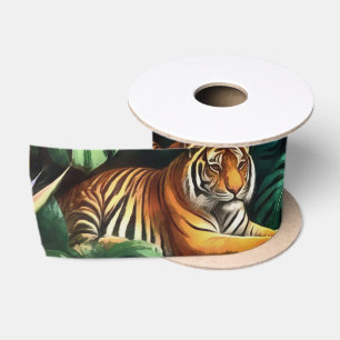 Tijger Jungle Droom Naadloos Oppervlaktepatroon Lint