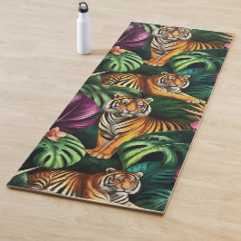 Tijger Jungle Droom Naadloos Oppervlaktepatroon Yogamat