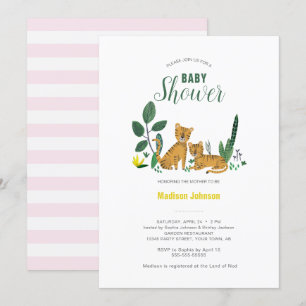 Tijger Jungle Meisje Dier Baby Shower Kaart
