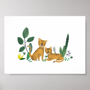 Tijger Jungle Safari kinderkamer jongen Poster