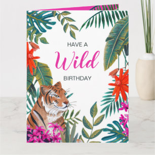 Tijger jungle wilde verjaardag kaart