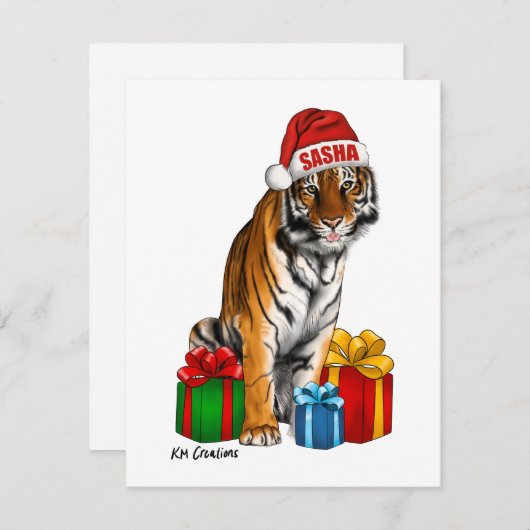 Tijger - kerstkaart (Voorkant / Achterkant)