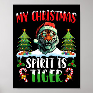 Tijger Kerstman Kersthoed Kerstmis Mijn Kerstgeest Poster