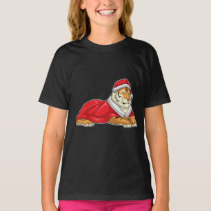 Tijger Kerstman kersthoed T-shirt