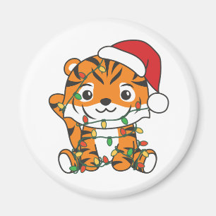 Tijger Kerstmis Winter Dieren Vakantie Tijgers Magneet
