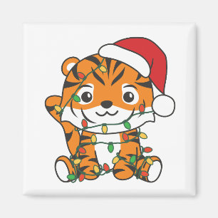 Tijger Kerstmis Winter Dieren Vakantie Tijgers Magneet