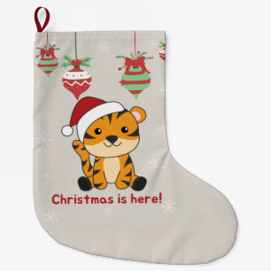 Tijger kerstwinter winterdieren grote ch kerstsok